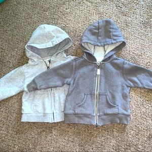 2 Gray Carter’s 6 month baby zip up hoodies